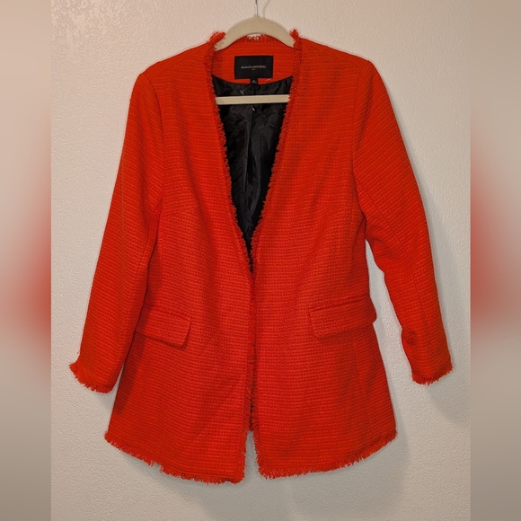 Banana Republic Jackets & Blazers - Banana Republic Bold Red Frayed Edge Blazer